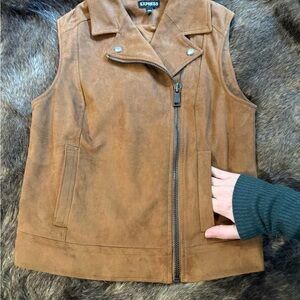 NWOT Express Camel Suede Women's Vest